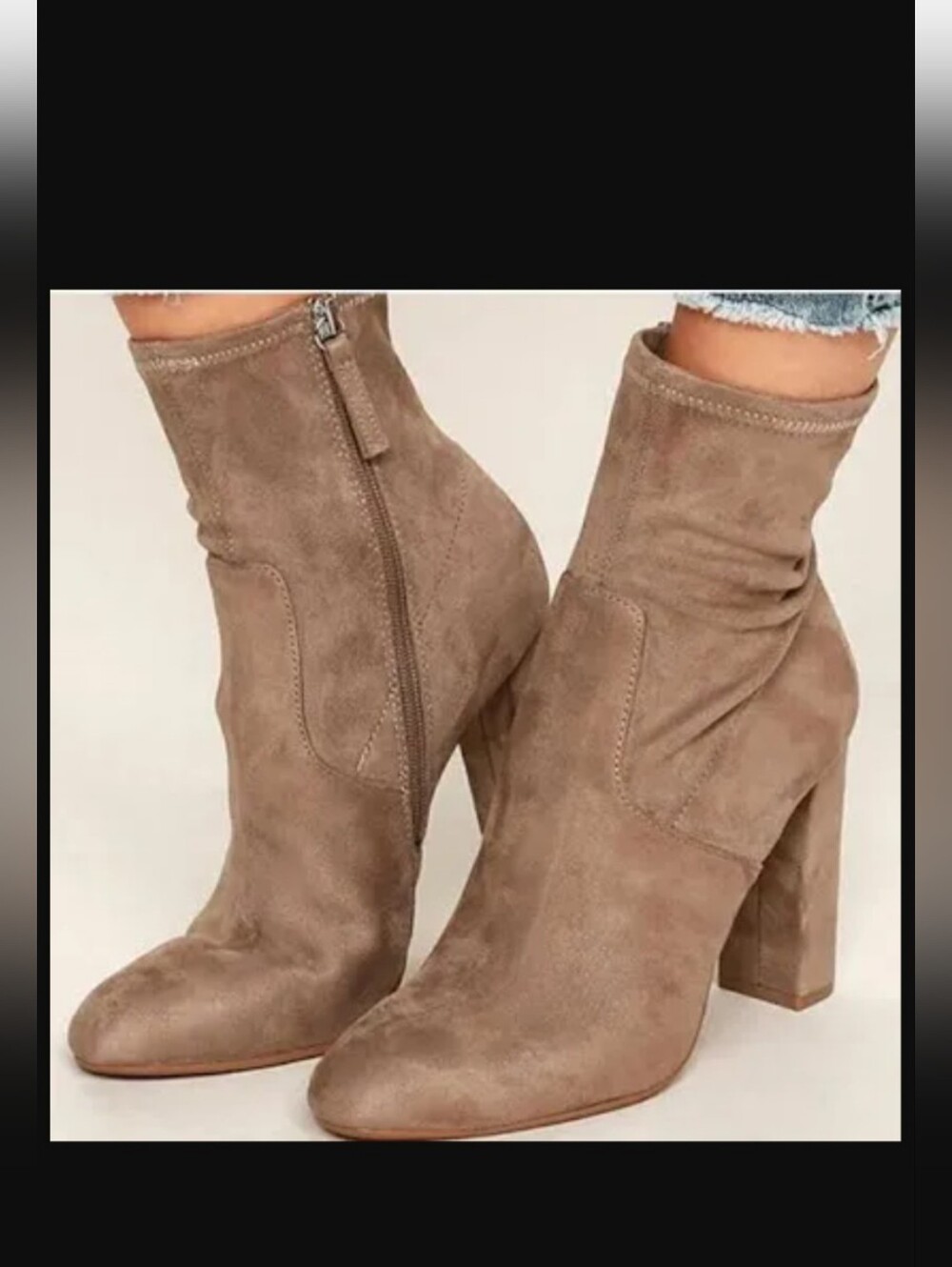 Steve Madden Ankle Boots, Taupe, Suede, Size 8.5